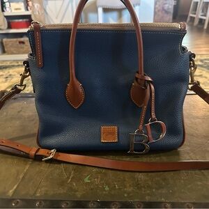 Dooney & Bourke Navy and Tan Satchel